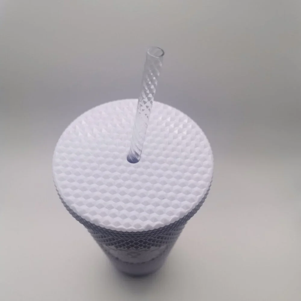 Starbucks 2021 Holiday Studded Icy White Purple Plastic Tumblr 16oz